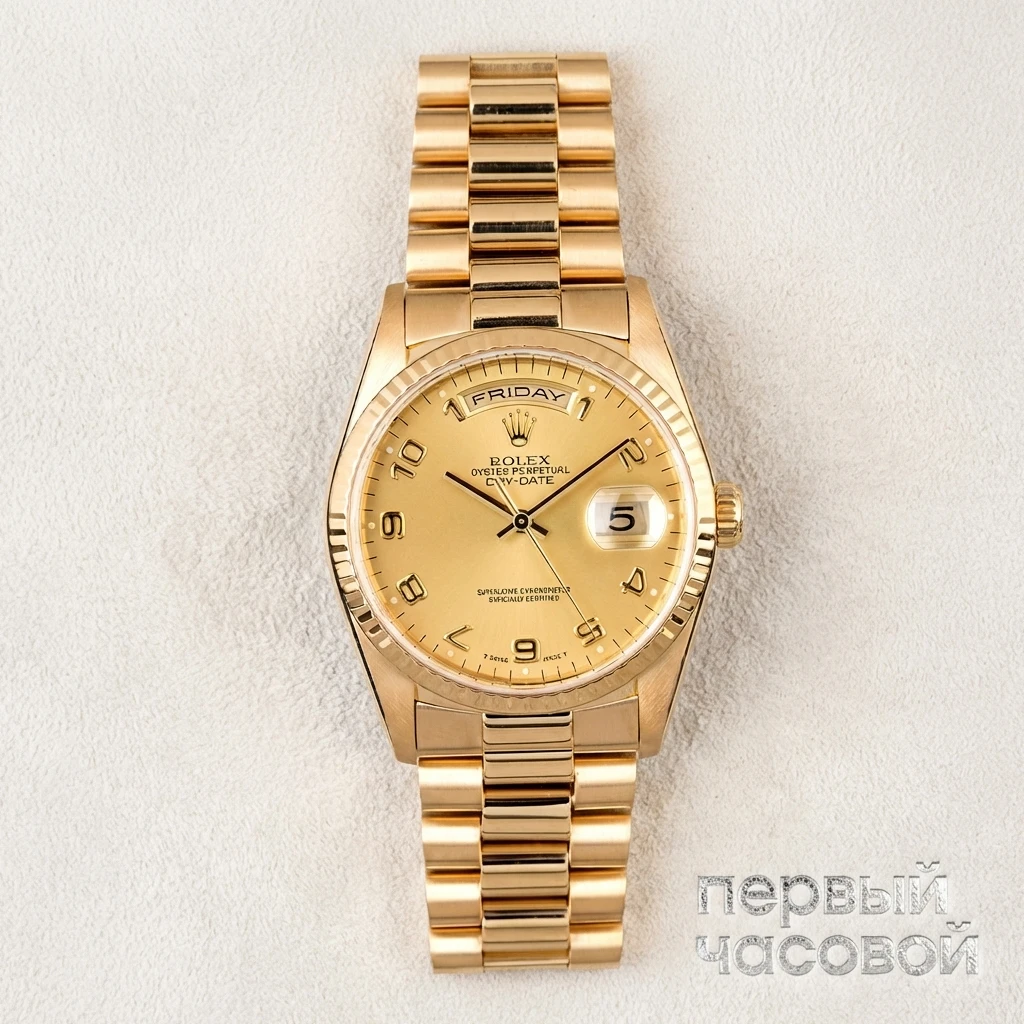Rolex Day-Date 36mm President Champagne Arabic Dial 18238