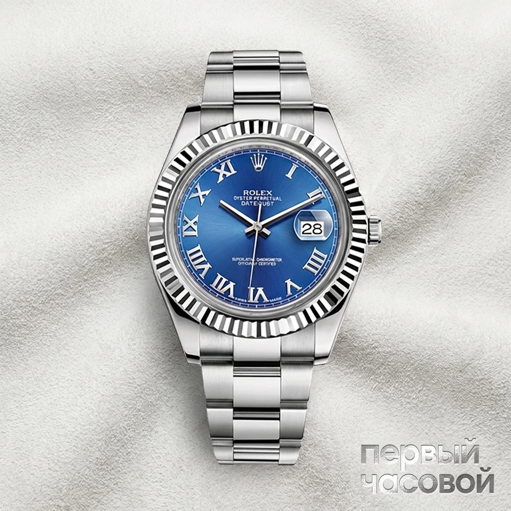 Rolex Datejust Ii 41 Blue Azzurro Romain Numeral Dial 116334