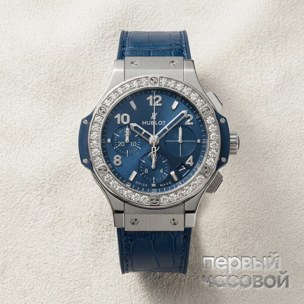 Купить элитные часы Hublot Big Bang Steel Diamonds 41mm Blue 341.SX.7170.LR.1204: в наличии в Москве!