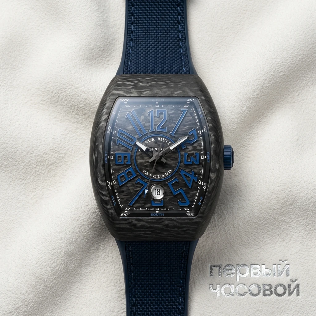 Franck Muller Mens Collection Vanguard V 41 SC DT CARBON.BL BL