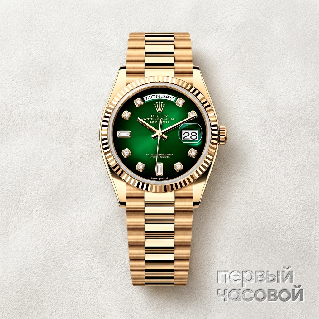Rolex Day-Date 36Mm Yellow Gold Green Ombre Dial
