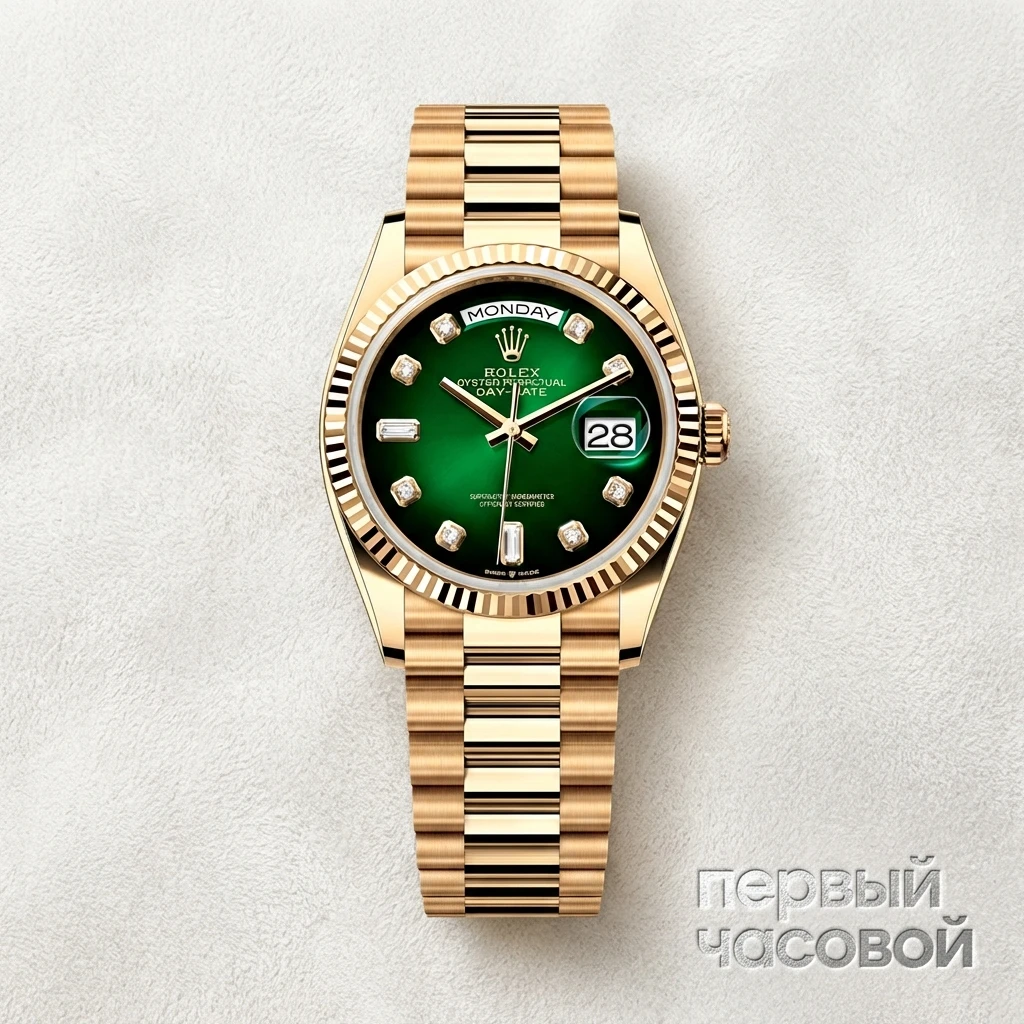Rolex Day-Date 36Mm Yellow Gold Green Ombre Dial 128238-0069