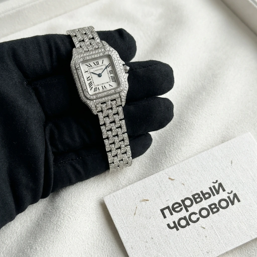Купить элитные часы Cartier Mini Panthere de Cartier Custom Diamonds Full Pave WSPN0019 FIX: в наличии в Москве!