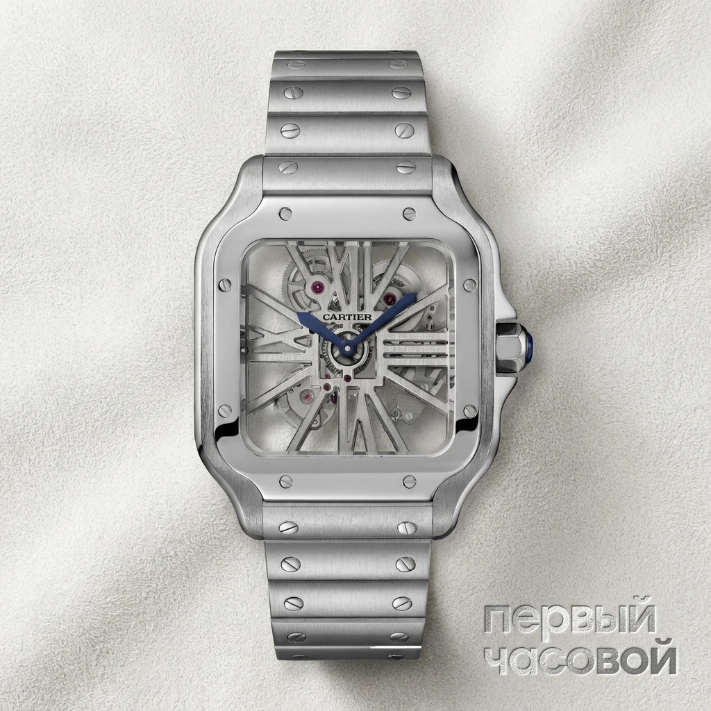 Купить элитные часы Cartier Santos De  Skeleton Watch WHSA0014: в наличии в Москве!