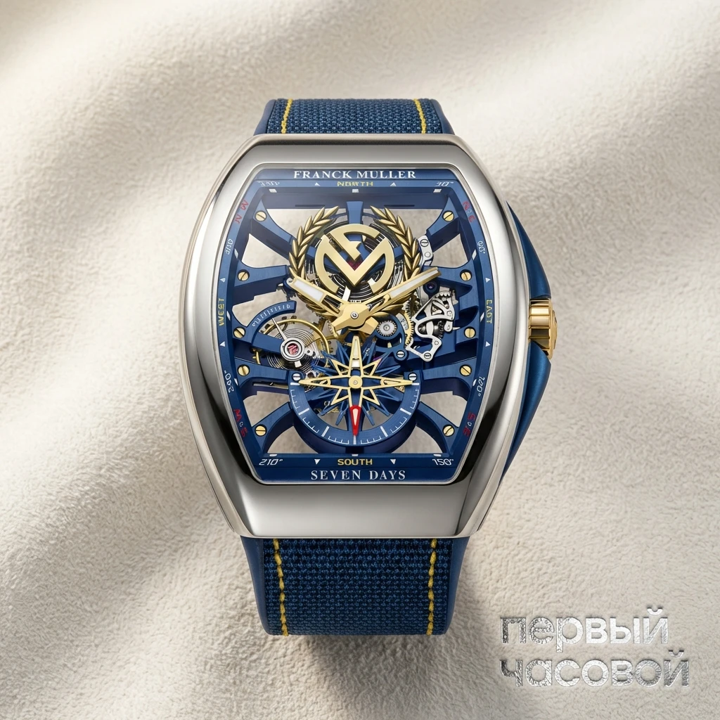 Купить элитные часы Franck Muller Mens Collection Vanguard Yachting Anchor Skeleton  Emblem V 45 S6 SQT ANCRE FM YACHT (BL) S: в наличии в Москве!