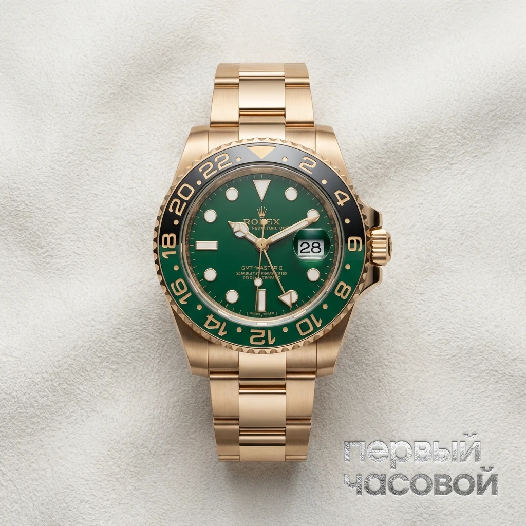 Купить элитные часы Rolex Gmt Master Yellow Gold Green Dial 116718LN: в наличии в Москве!