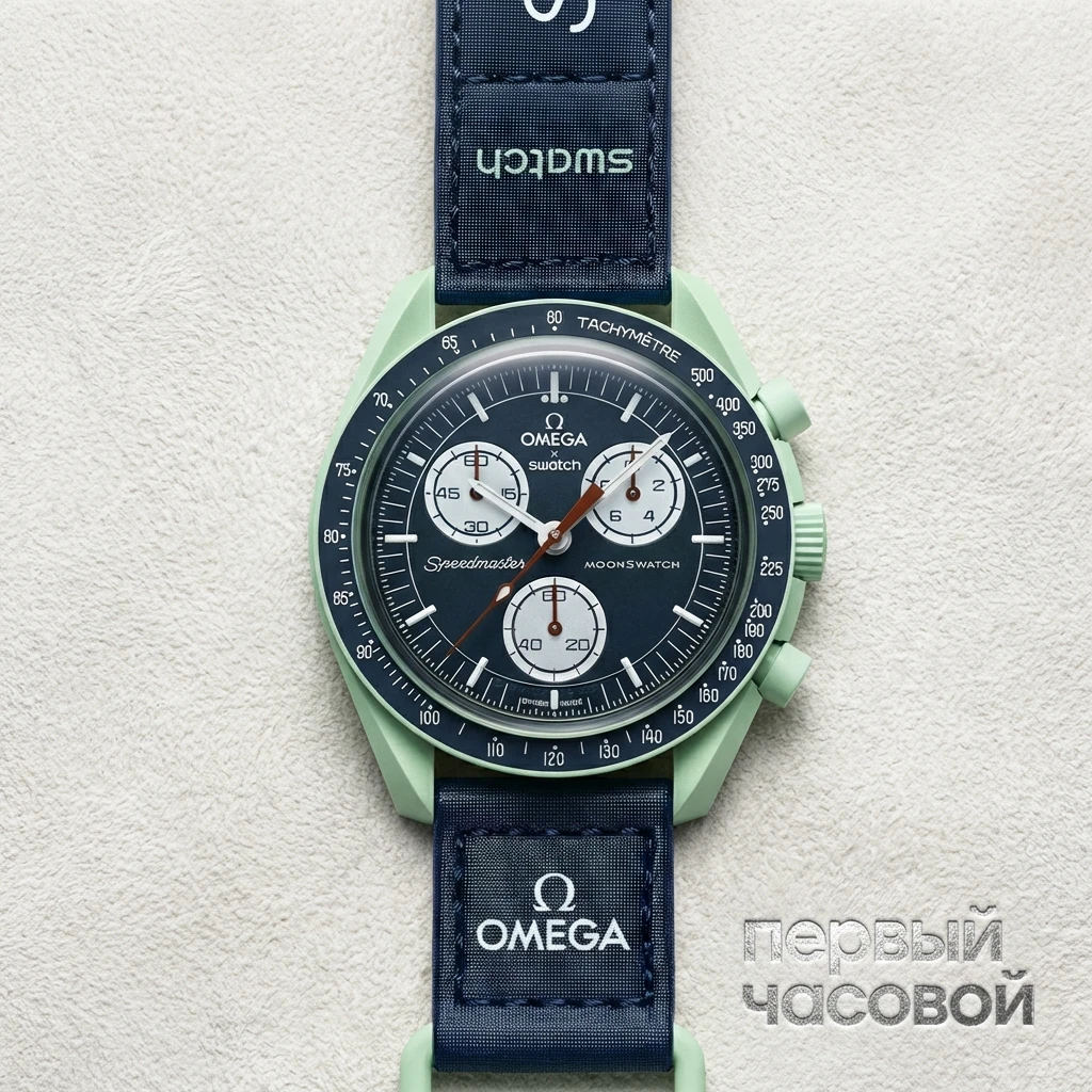 Купить элитные часы Omega X Swatch Bioceramic Moonswatch Mission On Earth SO33G100: в наличии в Москве!
