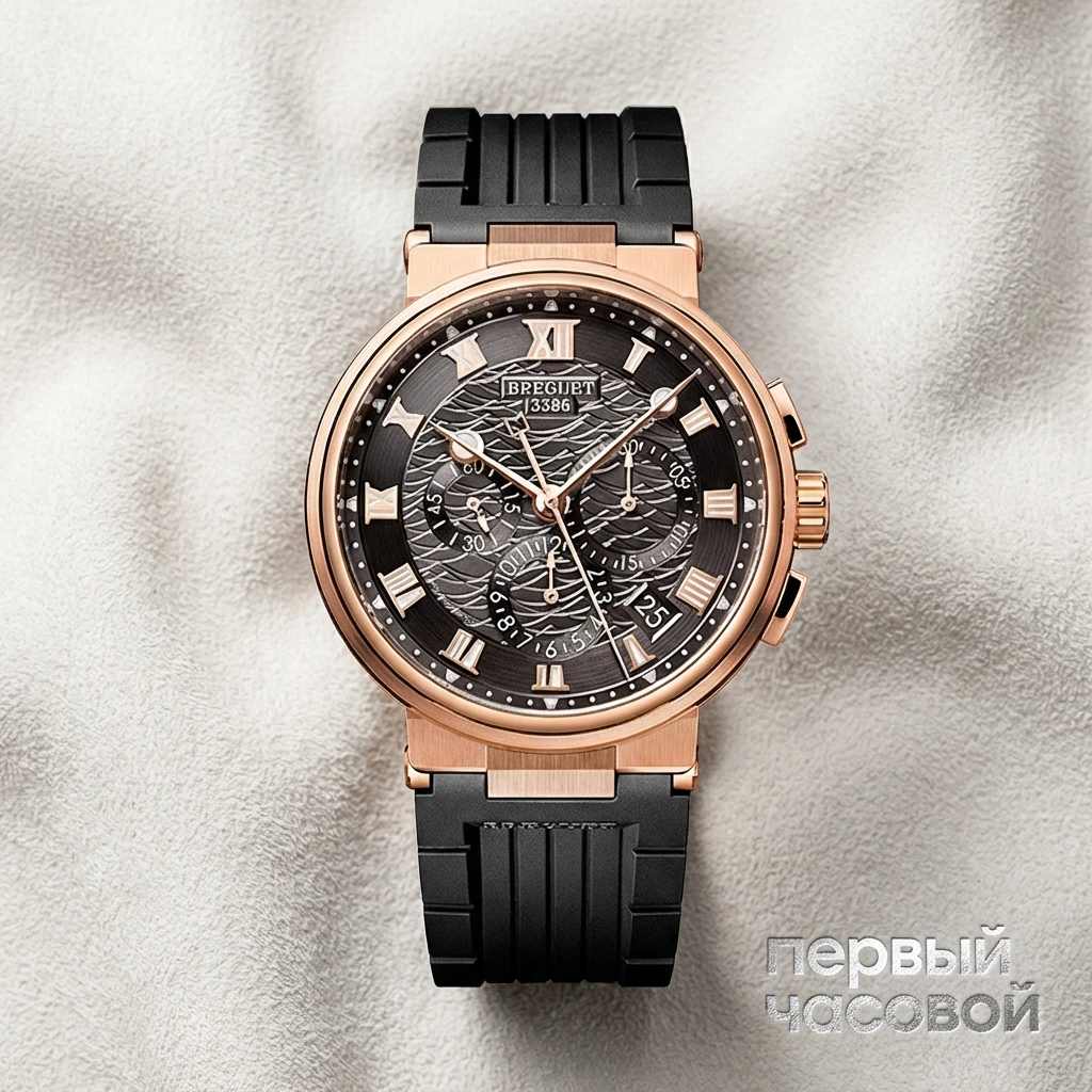 Купить элитные часы Breguet Marine Chronograph Rose Gold Dark Dial 5527BR/G3/9WV: в наличии в Москве!