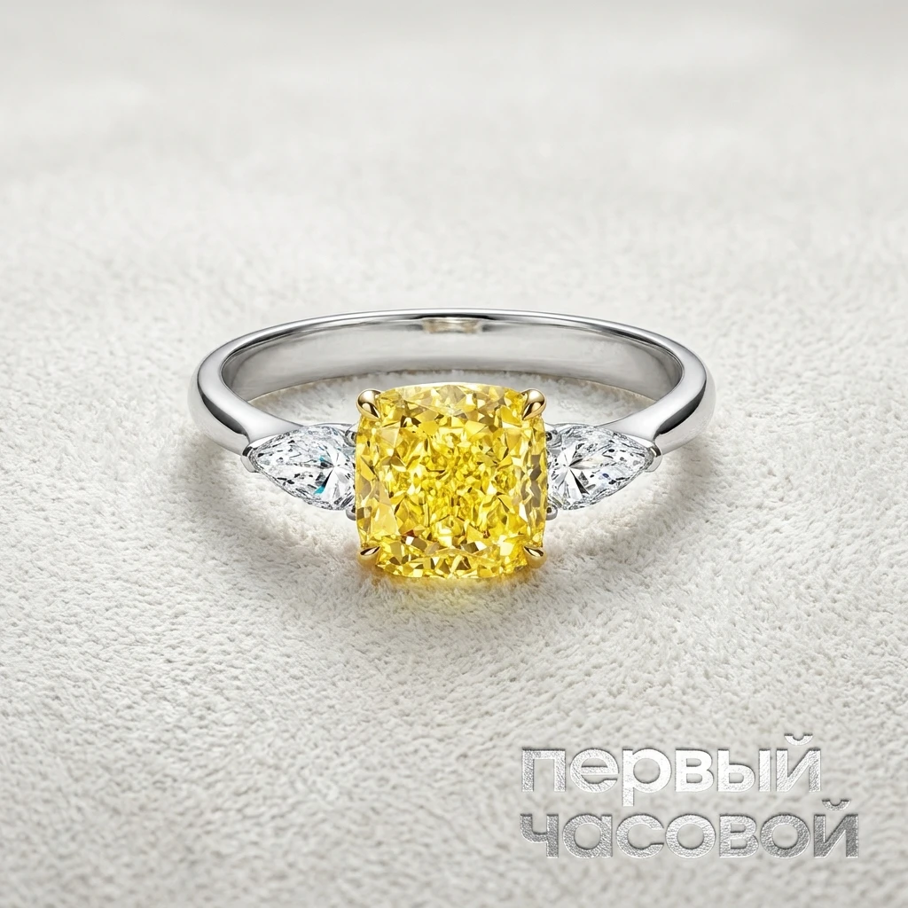 Купить украшение Studio jewelry Кольцо 3,02 ct. S to T Range/Vs1 "Cushion Diamond" : в наличии в Москве!