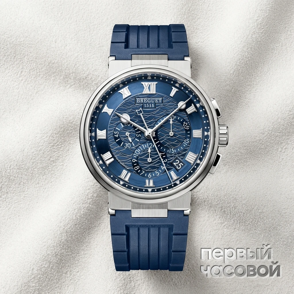 Купить элитные часы Breguet Marine Chronograph White Gold Blue Dial 5527BB/Y2/5WV: в наличии в Москве!