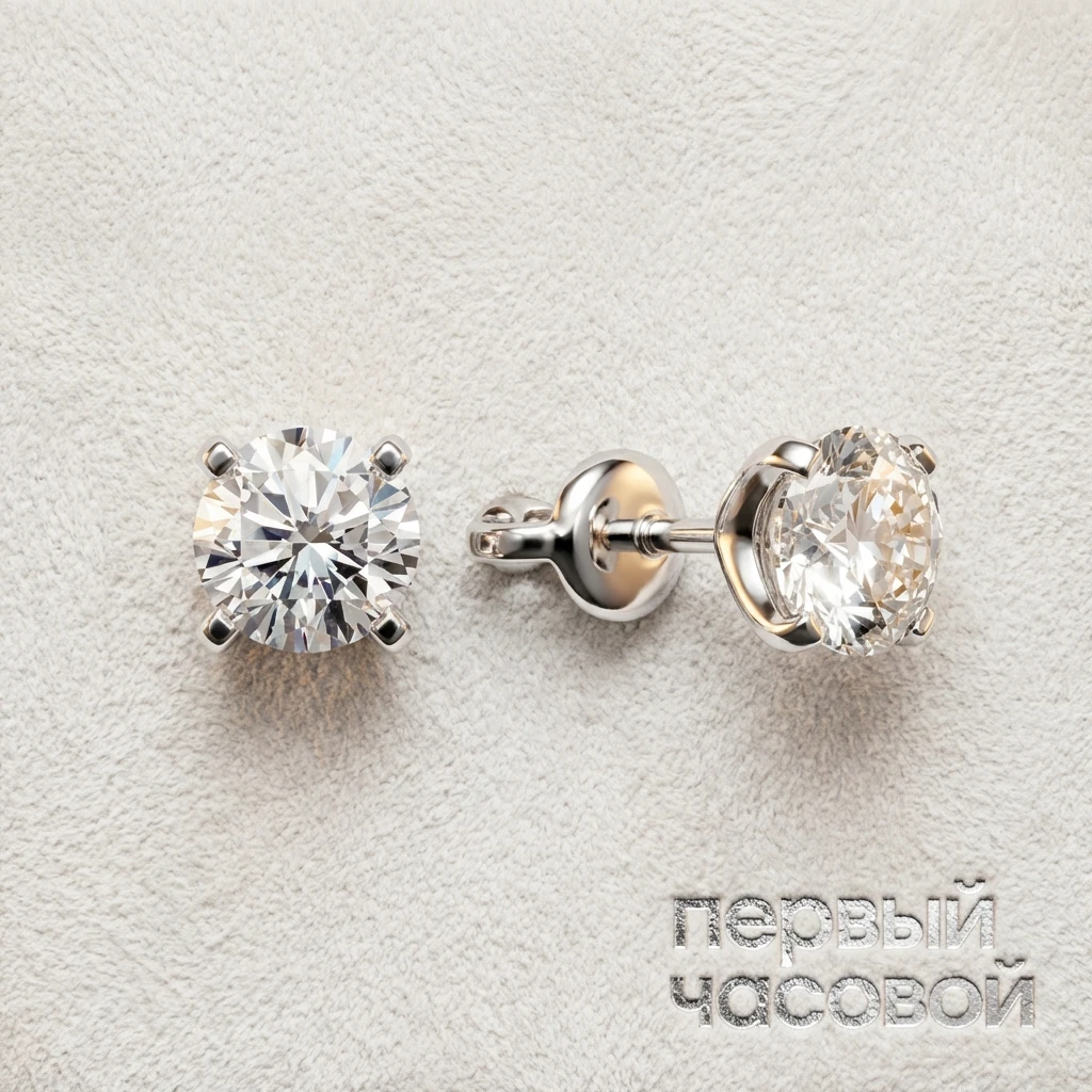 Купить украшение Studio jewelry Серьги с бриллиантами 0,77/0,77 ct. J/VS1 (3 excellent) : в наличии в Москве!