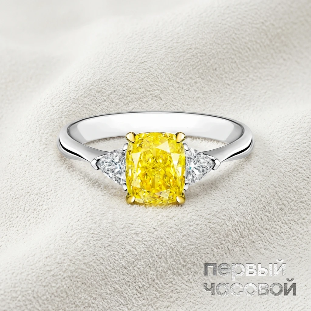 Купить украшение Studio jewelry Кольцо с бриллиантом 1,11 ct. Fancy Yellow/ VVS2 "Lucky Number" : в наличии в Москве!