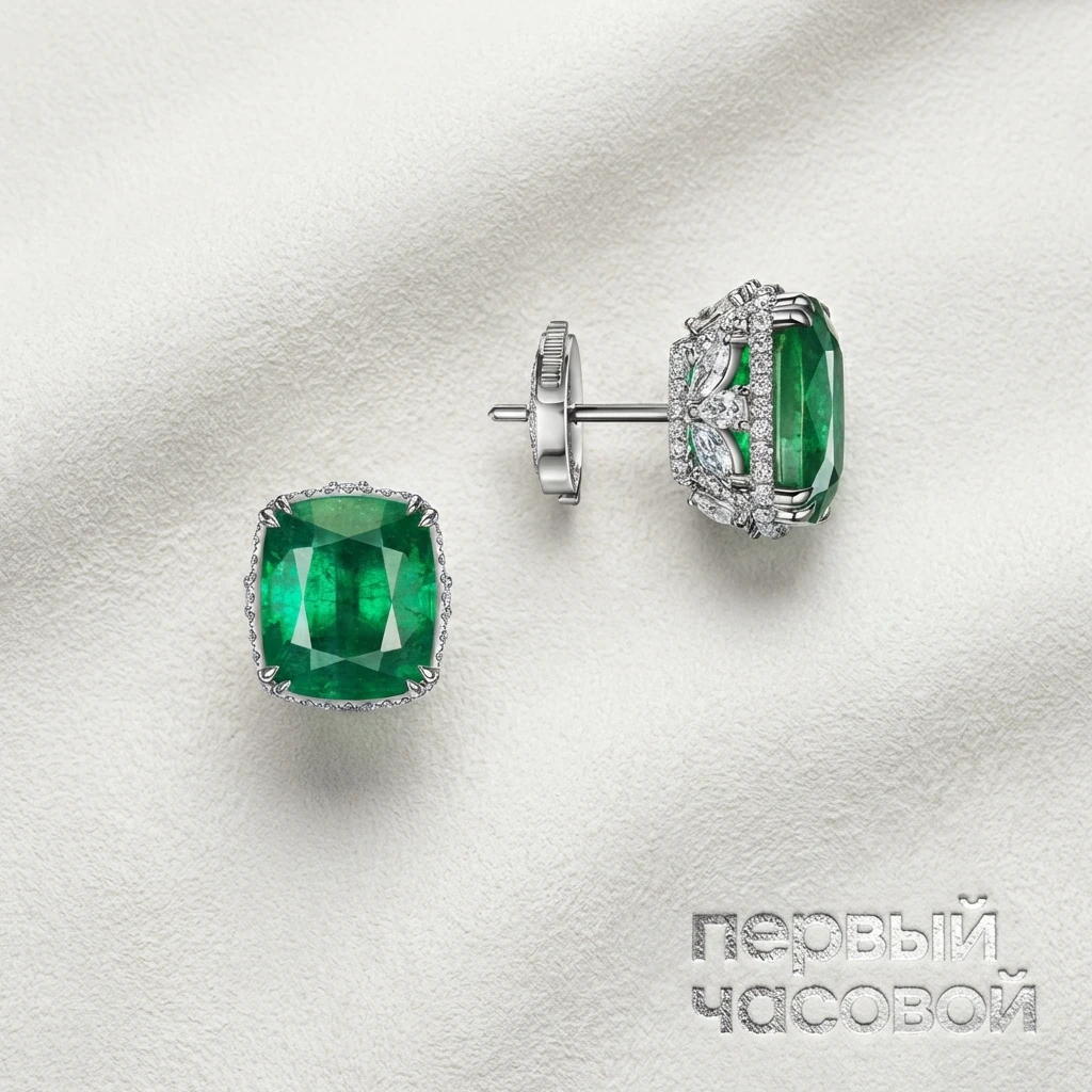 Купить украшение Studio jewelry Серьги С Изумрудами 7,76/7,45 Ct. : в наличии в Москве!