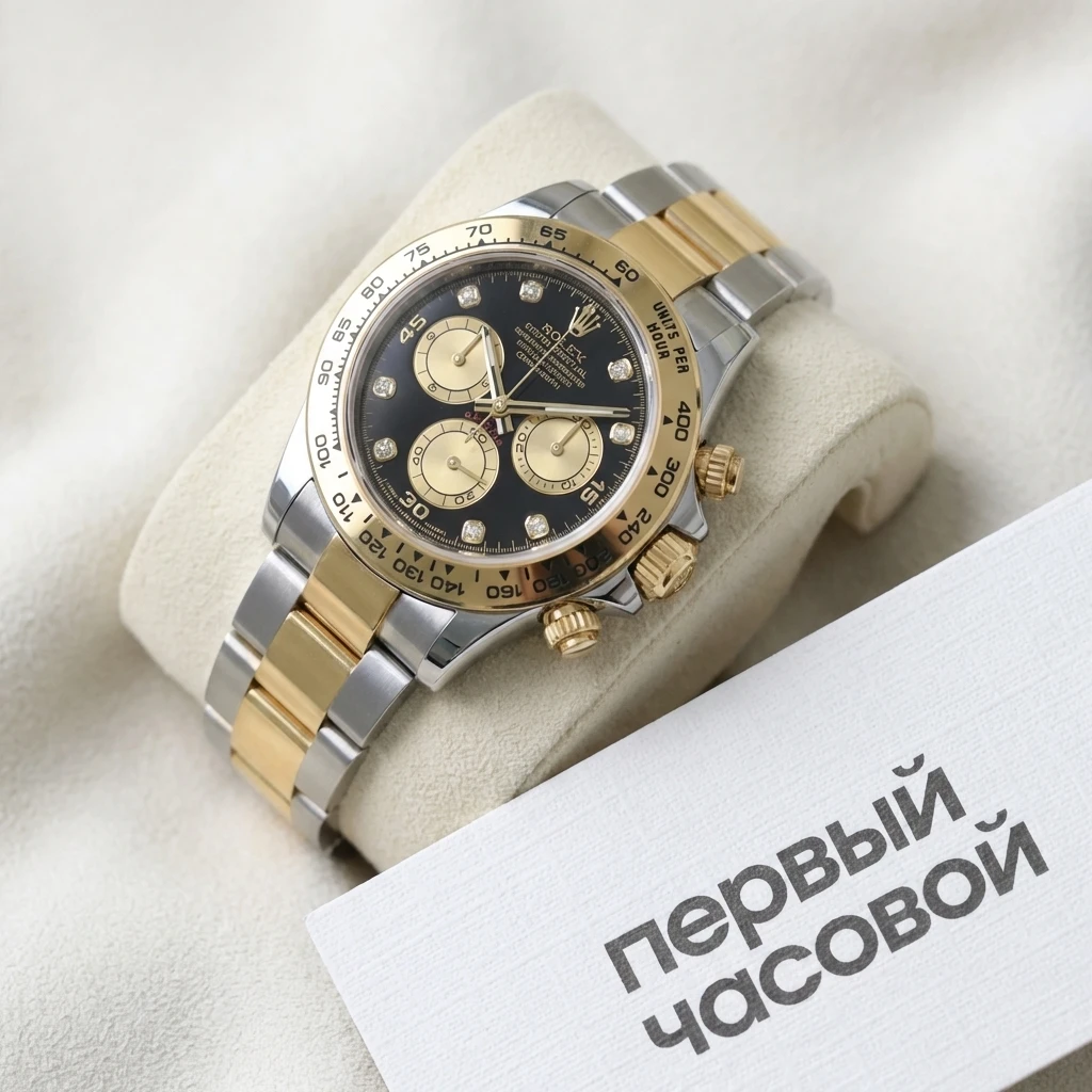 Купить элитные часы Rolex Cosmograph Daytona Steel &amp; Yellow Gold Black Dial Diamond Index 126503-0002: в наличии в Москве!
