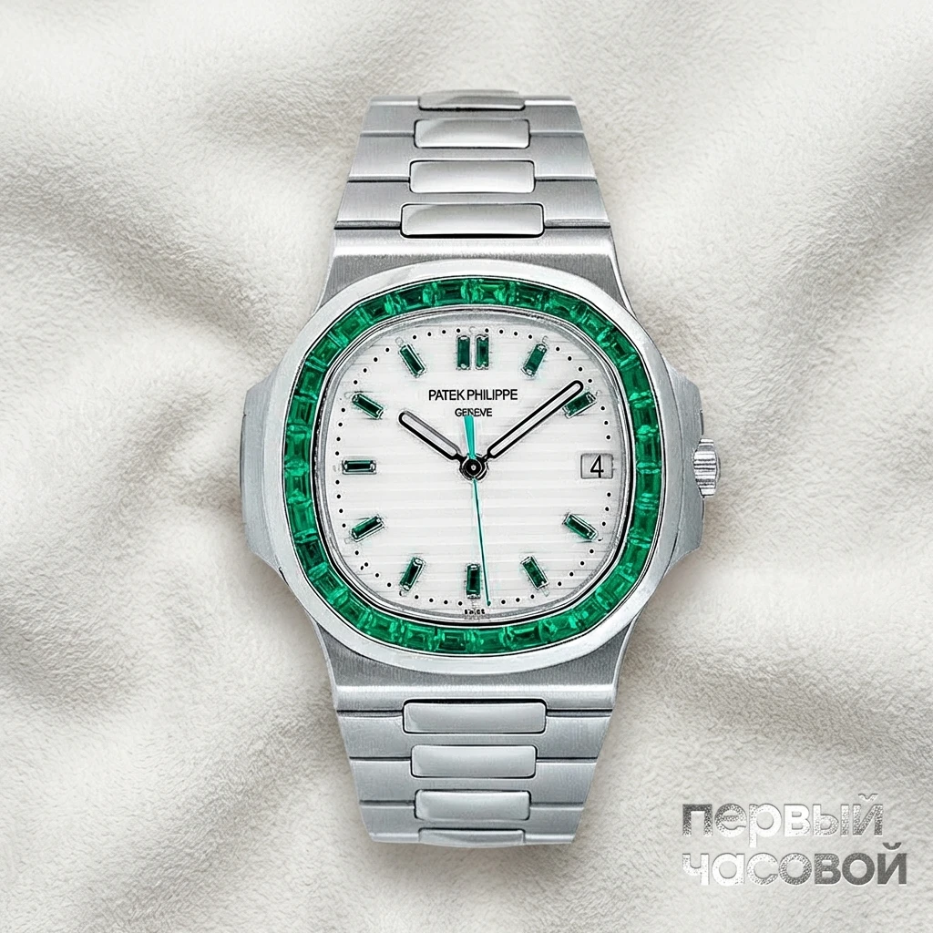 Купить элитные часы Patek Philippe Customised Nautilus Green Emerald 5711FIX: в наличии в Москве!