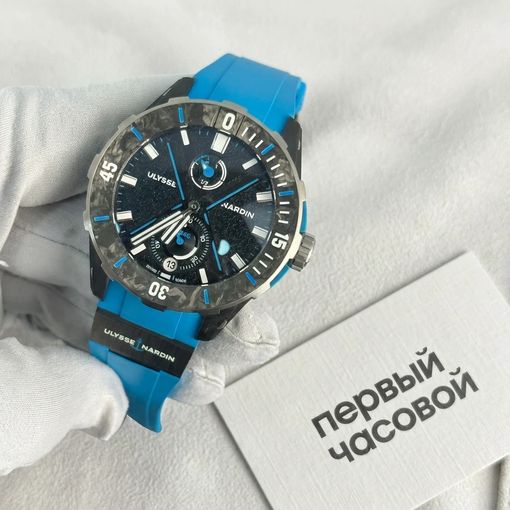 Купить элитные часы Ulysse N Diver Net Azure 44Mm 1183-170-2B/3A: в наличии в Москве!