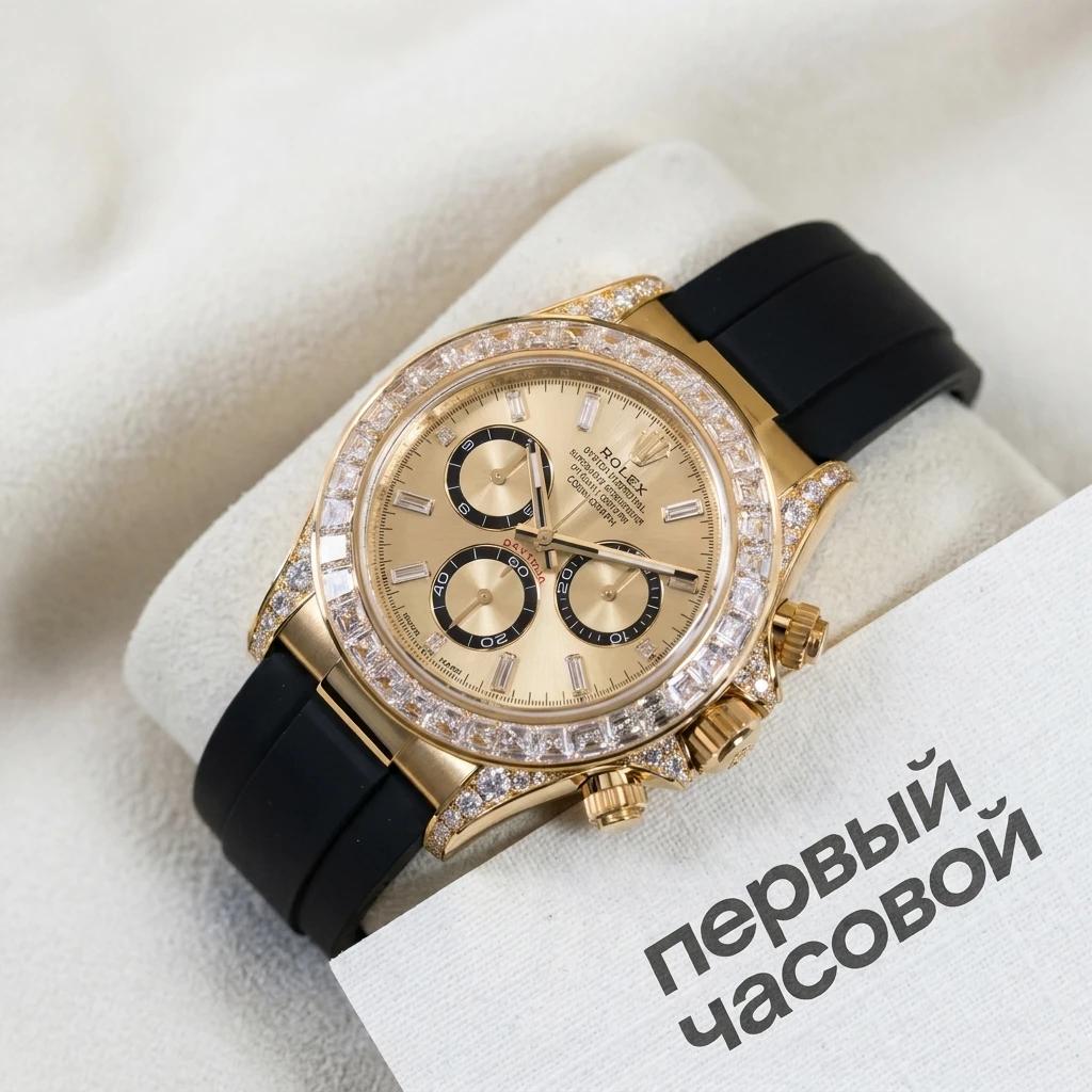 Купить элитные часы Rolex Cosmograph Daytona Yellow Gold Factory Diamonds Oysterflex 126538TBR: в наличии в Москве!