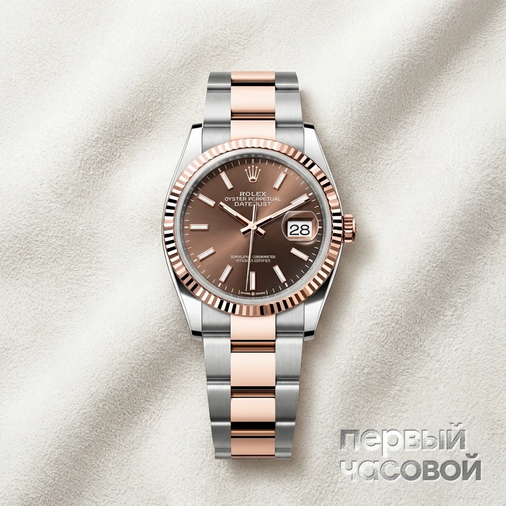 Rolex Oyster Perpetual Datejust 36 Mm Rolesor Oystersteel And Rose Gold Chocolate Dial 126231