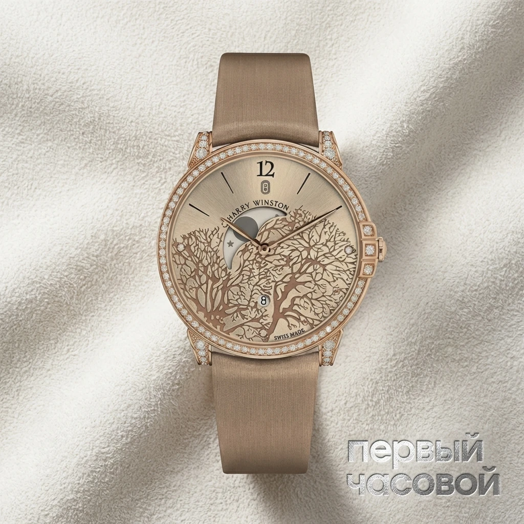 Купить элитные часы Harry Winston Midnight Moon Phase MIDQMP39RR001: в наличии в Москве!
