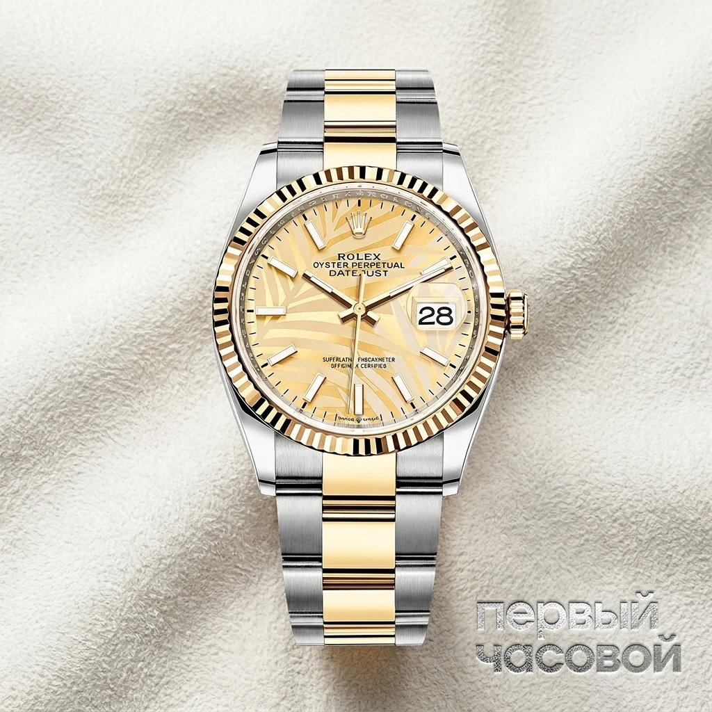 Купить элитные часы Rolex Datejust Champagne Palm Motif Dial 2023 126233: в наличии в Москве!