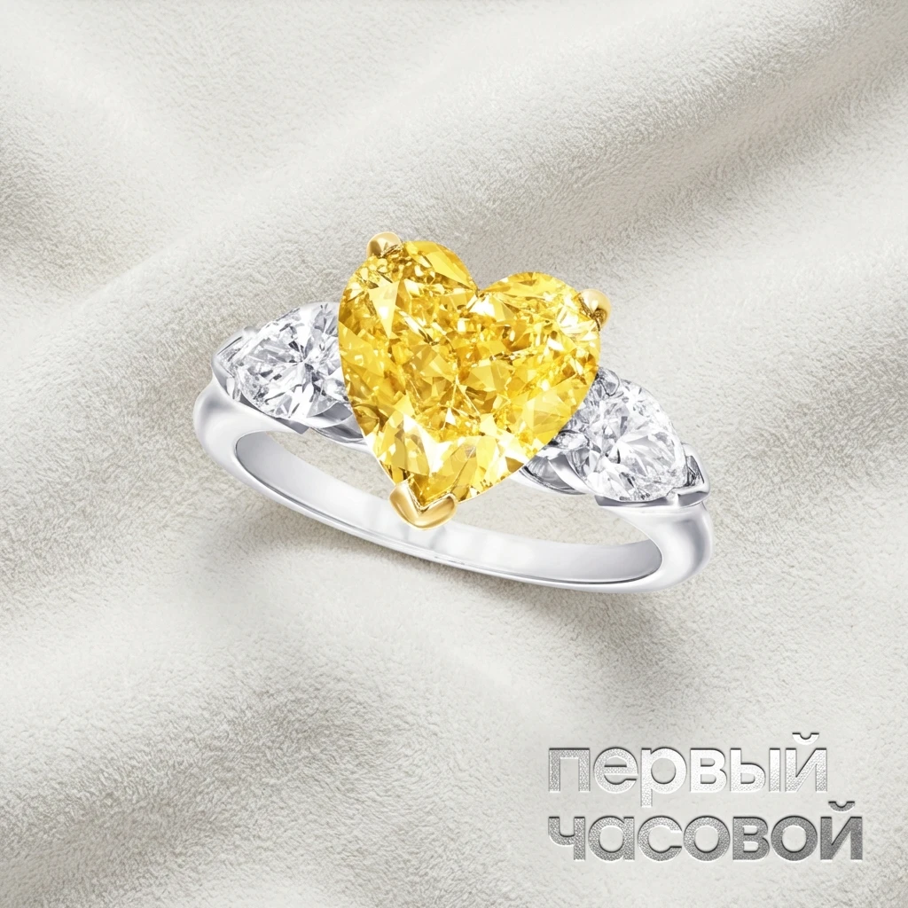 Купить украшение Studio jewelry Кольцо С Бриллиантом 1,50 Ct. Fancy Yellow/Vs1 : в наличии в Москве!