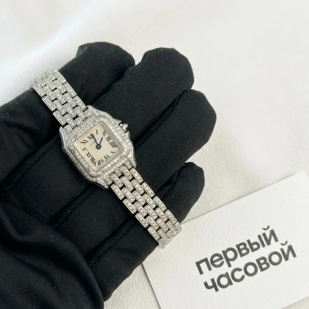 Купить элитные часы Cartier Mini Panthere de Cartier Custom Diamonds Full Pave WSPN0019 FIX: в наличии в Москве!