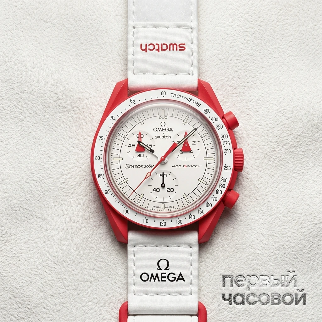Купить элитные часы Omega X Swatch Moonswatch Bioceramic Mission To Mars SO33R100: в наличии в Москве!