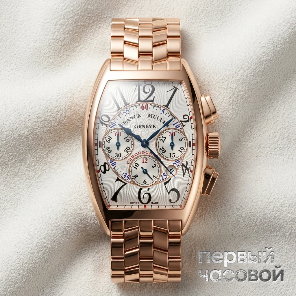 Купить элитные часы Franck Muller Mens Collection Cintree Curvex Chronograph 8880 CC AT Rose Gold: в наличии в Москве!