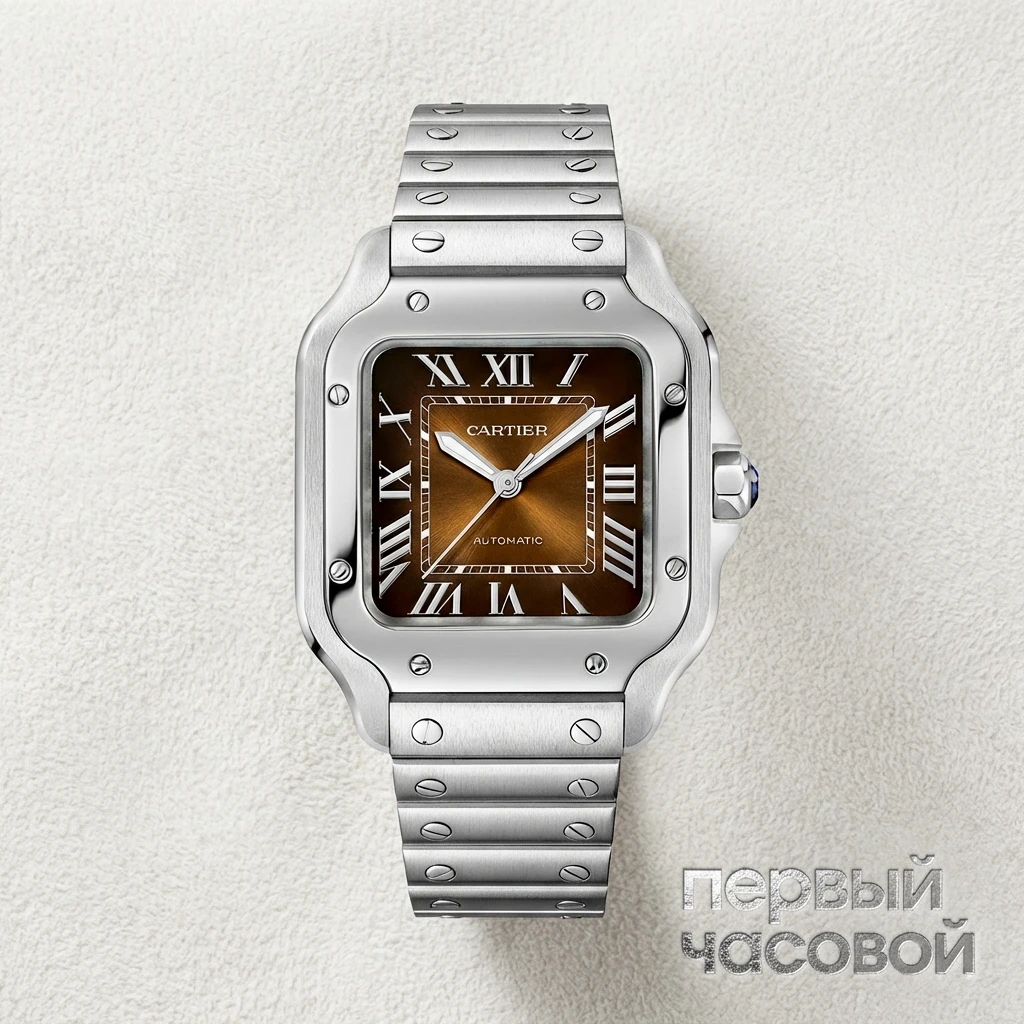 Купить элитные часы Cartier Santos De Cartier Brown Dial Medium  WSSA0065: в наличии в Москве!
