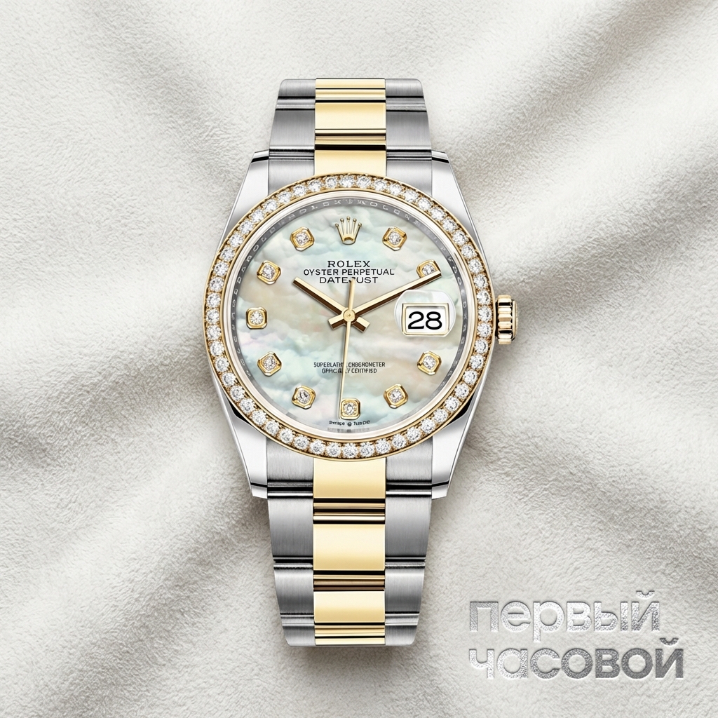 Rolex Oyster Datejust Two-Tone Factory Diamonds Mop Dial
