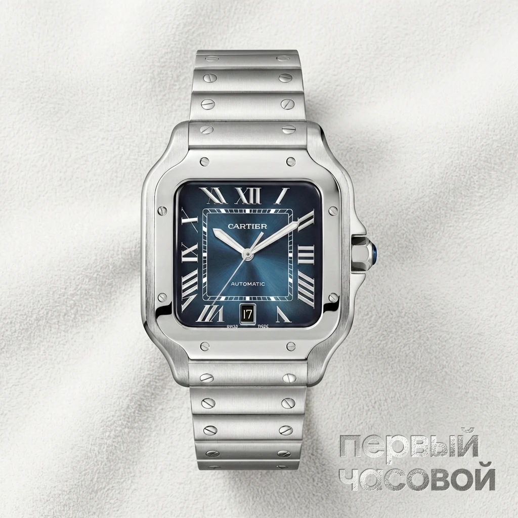 Купить элитные часы Cartier Santos De Cartier Large Blue Dial WSSA0071: в наличии в Москве!