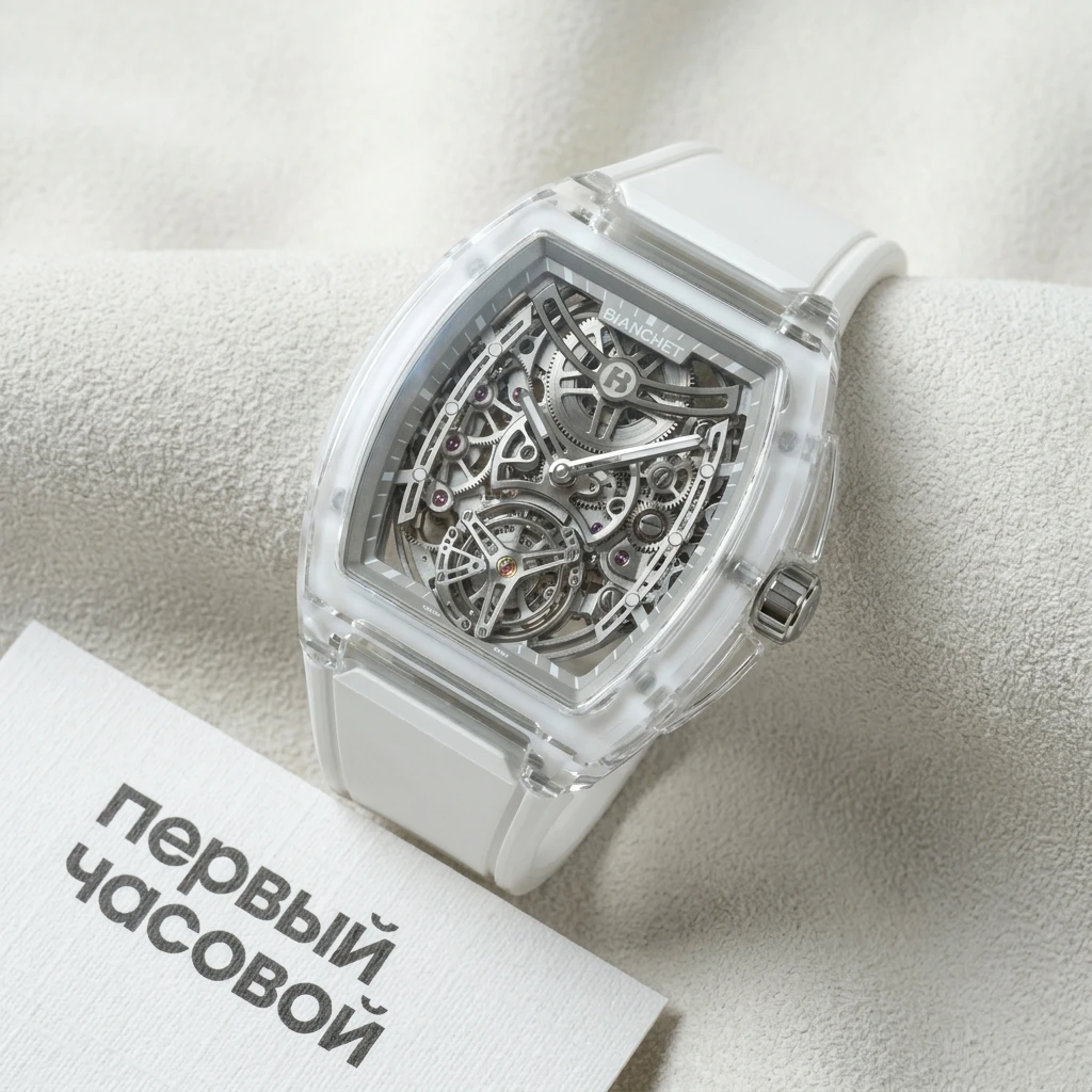 Купить элитные часы Bianchet UltraFino Skeleton Sapphire White Flying Tourbillon CYKA TXXF M: в наличии в Москве!