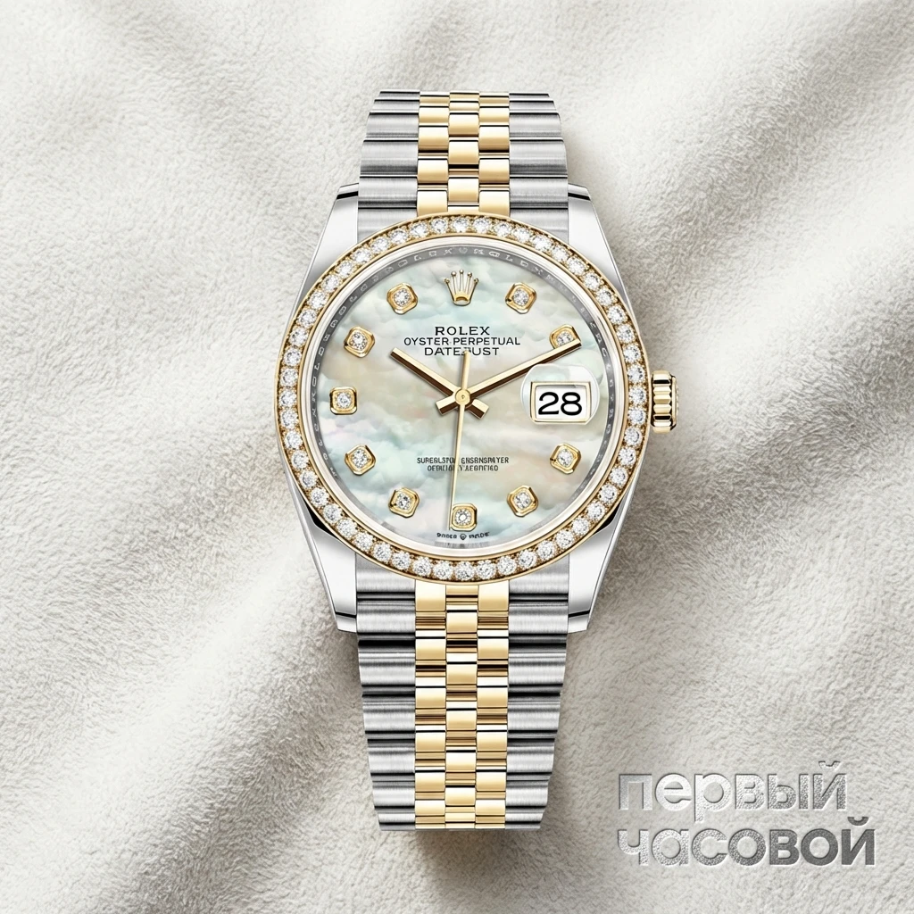 Rolex Oyster Datejust Two-Tone Factory Diamonds Mop Dial 126283RBR
