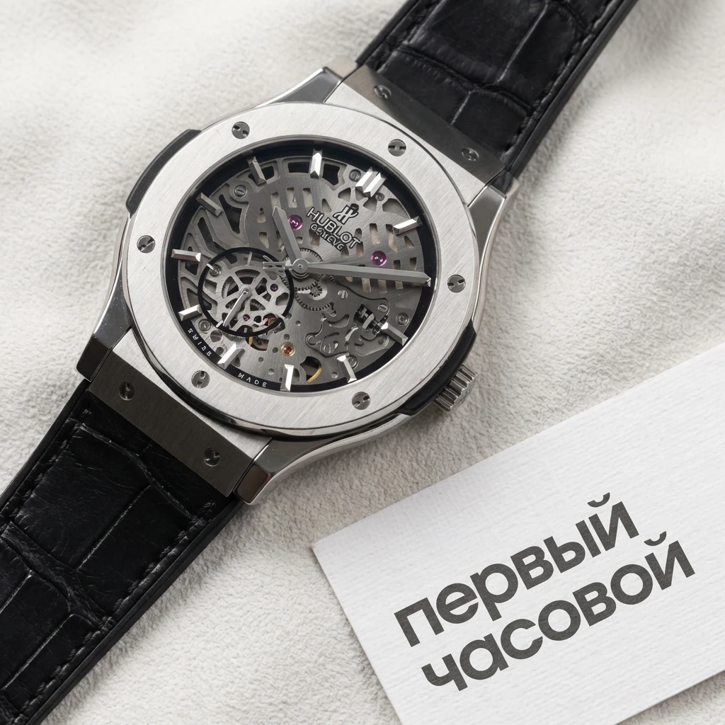 Купить элитные часы Hublot FUSION CLASSICO ULTRA-THIN SKELETON TITANIUM 45MM 515.NX.0170.LR: в наличии в Москве!