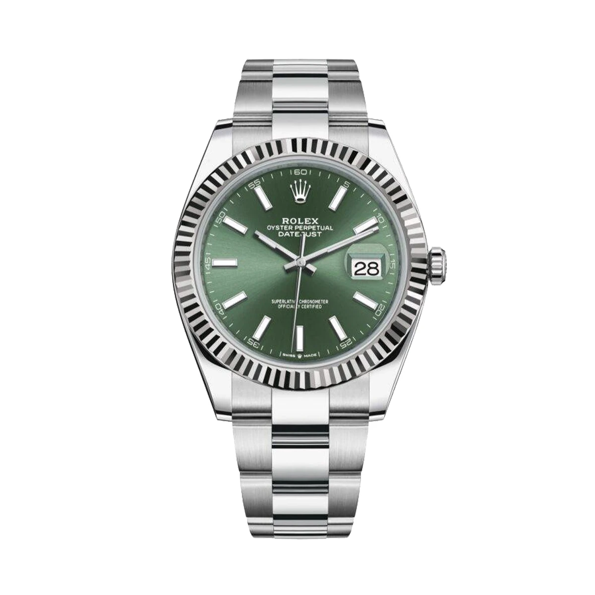 Купить элитные часы Rolex Datejust 41mm Steel &amp; White Gold Mint Green Dial 126334: в наличии в Москве!