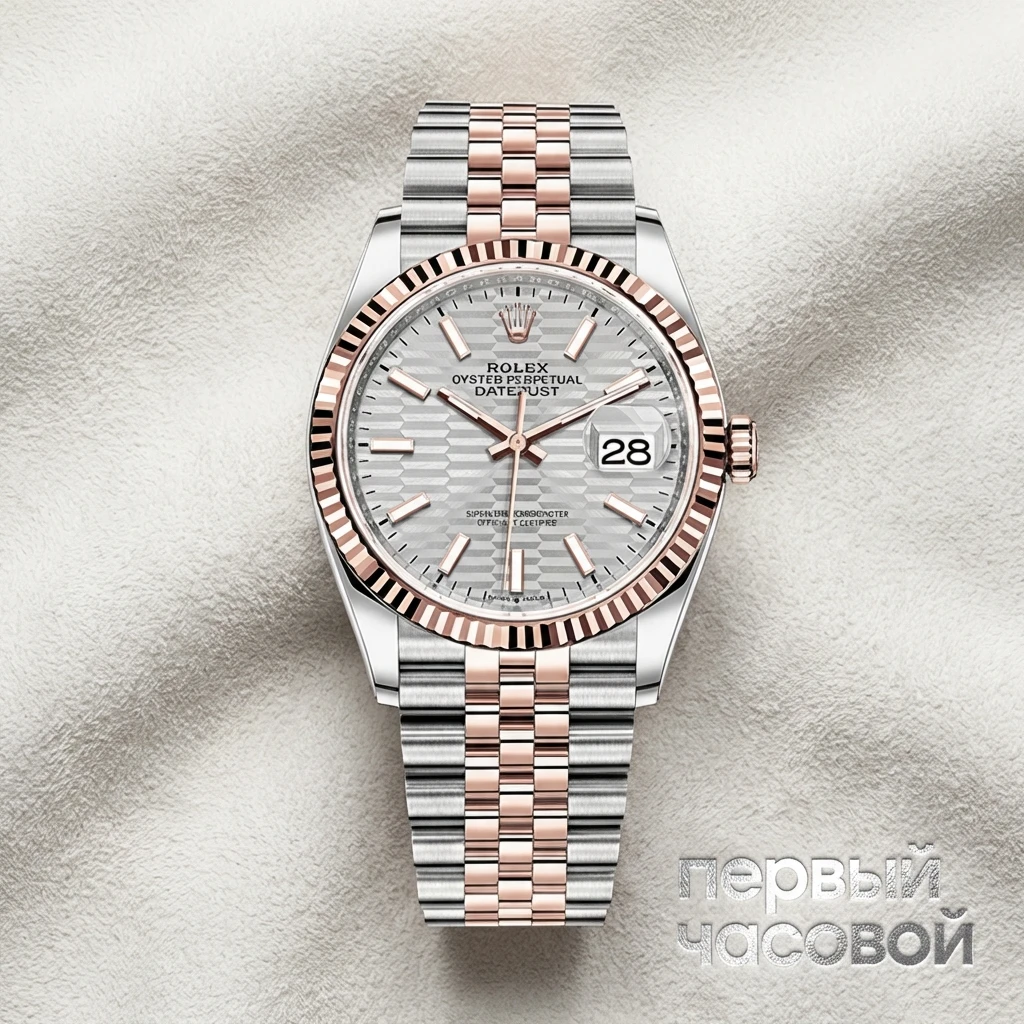 Купить элитные часы Rolex DATEJUST 36MM STEEL &amp; EVEROSE GOLD FLUTED MOTIF 126231: в наличии в Москве!