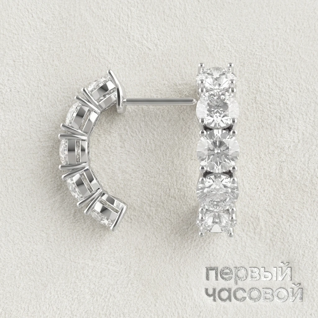 Купить украшение Studio jewelry Серьги С Бриллиантами 3,12 Ct. F-H/Vs-Si1 : в наличии в Москве!