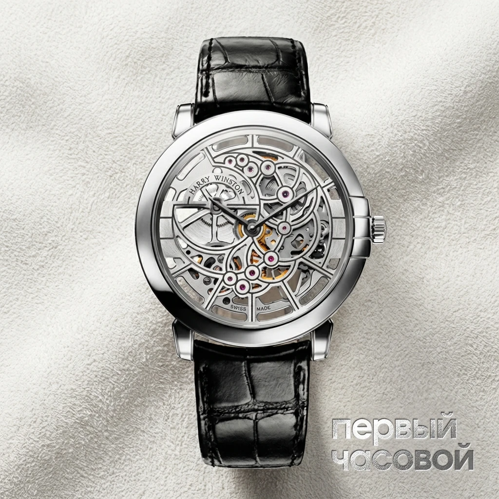 Купить элитные часы Harry Winston Midnight Skeleton in White Gold MIDAHM42WW001: в наличии в Москве!