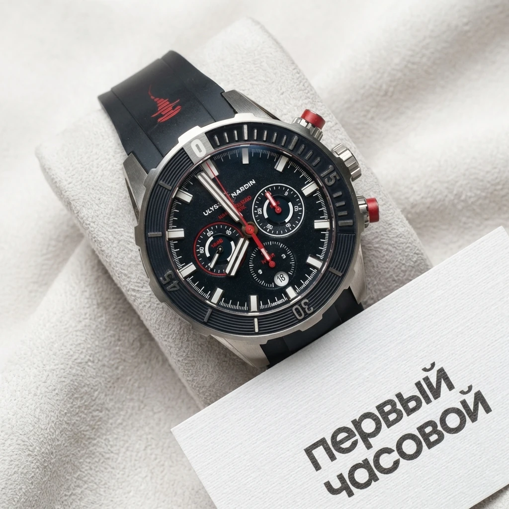 Купить элитные часы Ulysse N Diver Chronograph Hammerhead Shark Limited Edition 1503-170/93-HAMMER: в наличии в Москве!