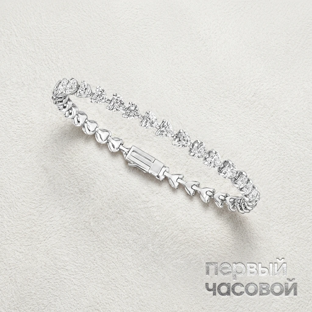 Купить украшение Studio jewelry Браслет с бриллиантами 15,00 ct. F-G/VS (Heart Shape) : в наличии в Москве!
