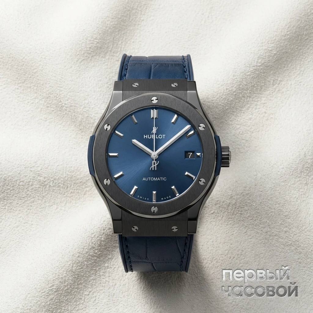 Купить элитные часы Hublot Classic Fusion Ceramic Blue 45mm 511.CM.7170.LR: в наличии в Москве!