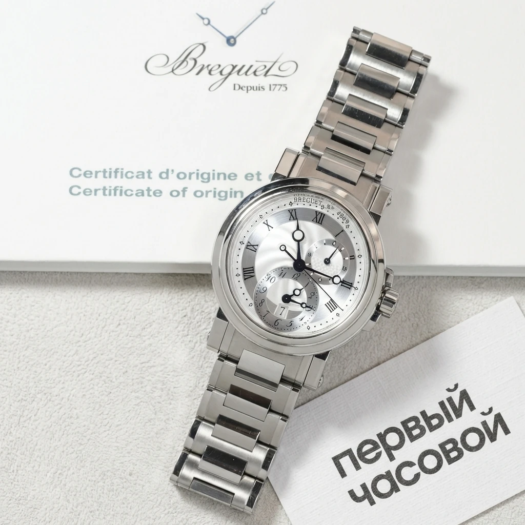 Купить элитные часы Breguet Marine Gmt 5857ST/12/SZ0: в наличии в Москве!
