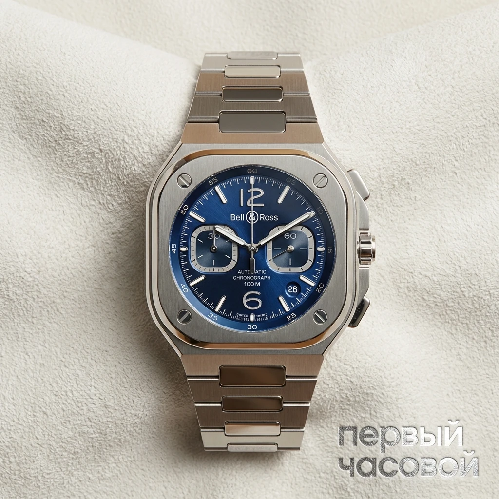 Купить элитные часы Bell &amp; Ross Br 05 Chrono Blue Steel BR05C-BU-ST/SST: в наличии в Москве!