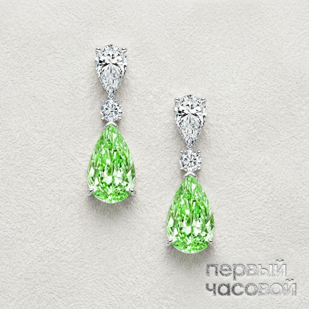 Купить украшение Studio jewelry Серьги 1,50/1,51 ct. FBGY/VS1 "Pear Diamonds"  : в наличии в Москве!