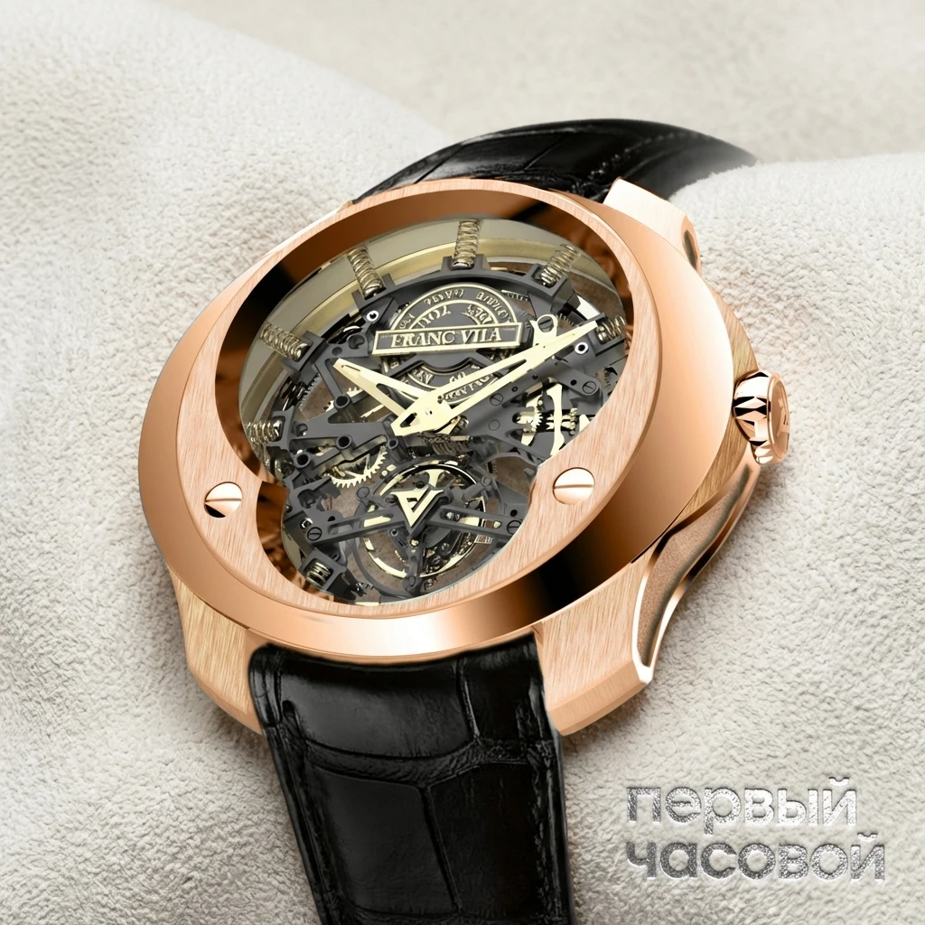Купить элитные часы Franc Vila NEO ALTA Skeleton Rose Gold 47mm Tourbillon 12T.PG.001: в наличии в Москве!