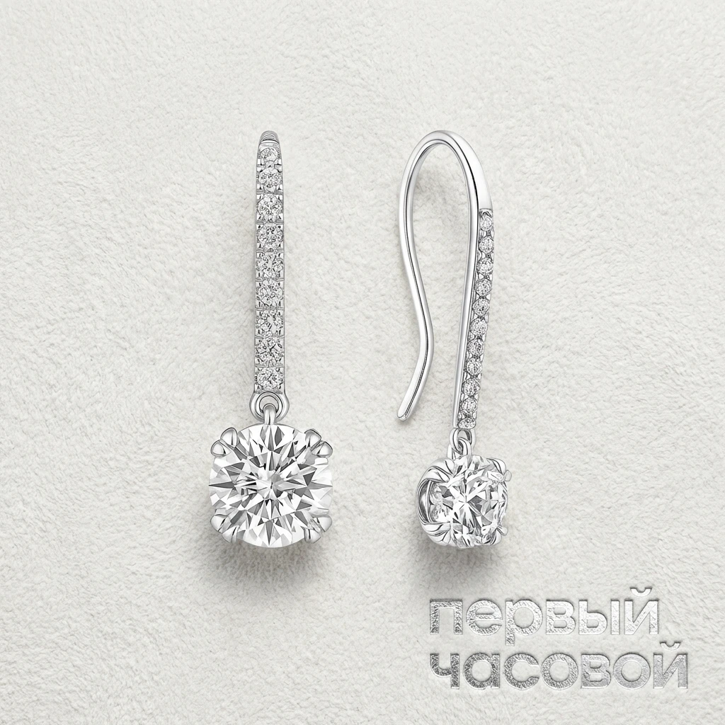 Купить украшение Studio jewelry Серьги 0,73/0,73 ct. F/Internally Flawless "Round Diamond" : в наличии в Москве!