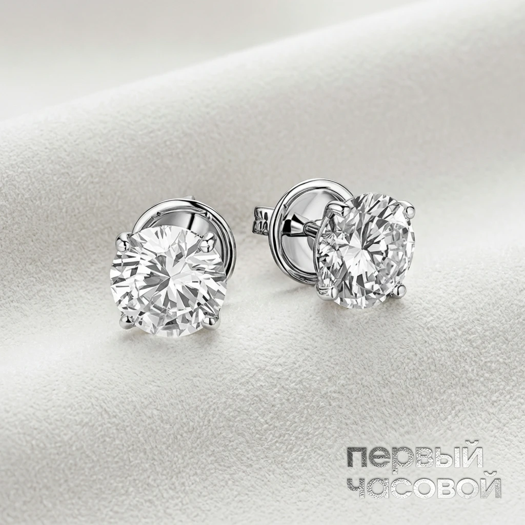 Купить украшение Studio jewelry Серьги 1,04/1,04 Ct. J/Vs1 (3 Excellent) : в наличии в Москве!