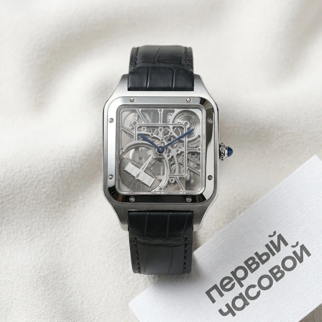 Купить элитные часы Cartier SANTOS-DUMONT SKELETON WATCH EQUIPPED WITH A MICRO-ROTOR WHSA0032: в наличии в Москве!