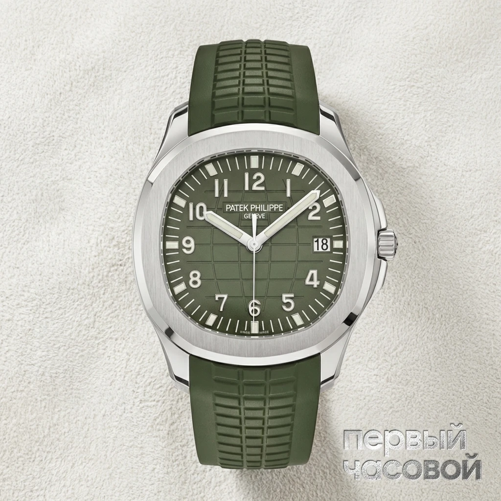 Купить элитные часы Patek Philippe Aquanaut White Gold Khaki 5168G-010: в наличии в Москве!