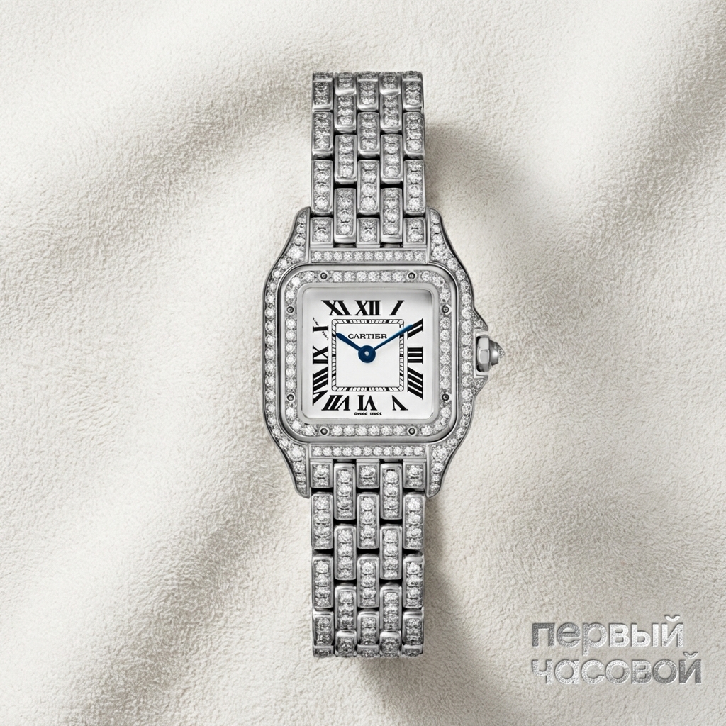 Cartier Panthère De Cartier Medium Steel Custom Diamonds